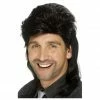 Smiffys 1980's Black Mullet Wig