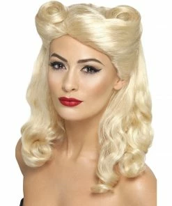 Smiffys Wigsc Blonde 40s Pin Up Wig