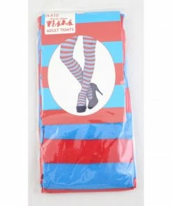 Trademart Blue & Red Striped Stockings Thigh High - Ladies Hosiery