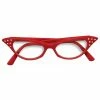 Forum Novelties Accessoriesc 50s Rhinestone Glasses - Red