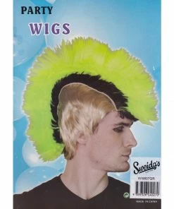 Interalia Group Colored Punk Rocker Mohawk Wig 1970's