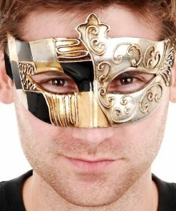 Tomfoolery Tivoli-Black And Gold Eye Mask Accessoriesc