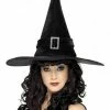 Smiffys Witch Hat With Diamonte Buckle