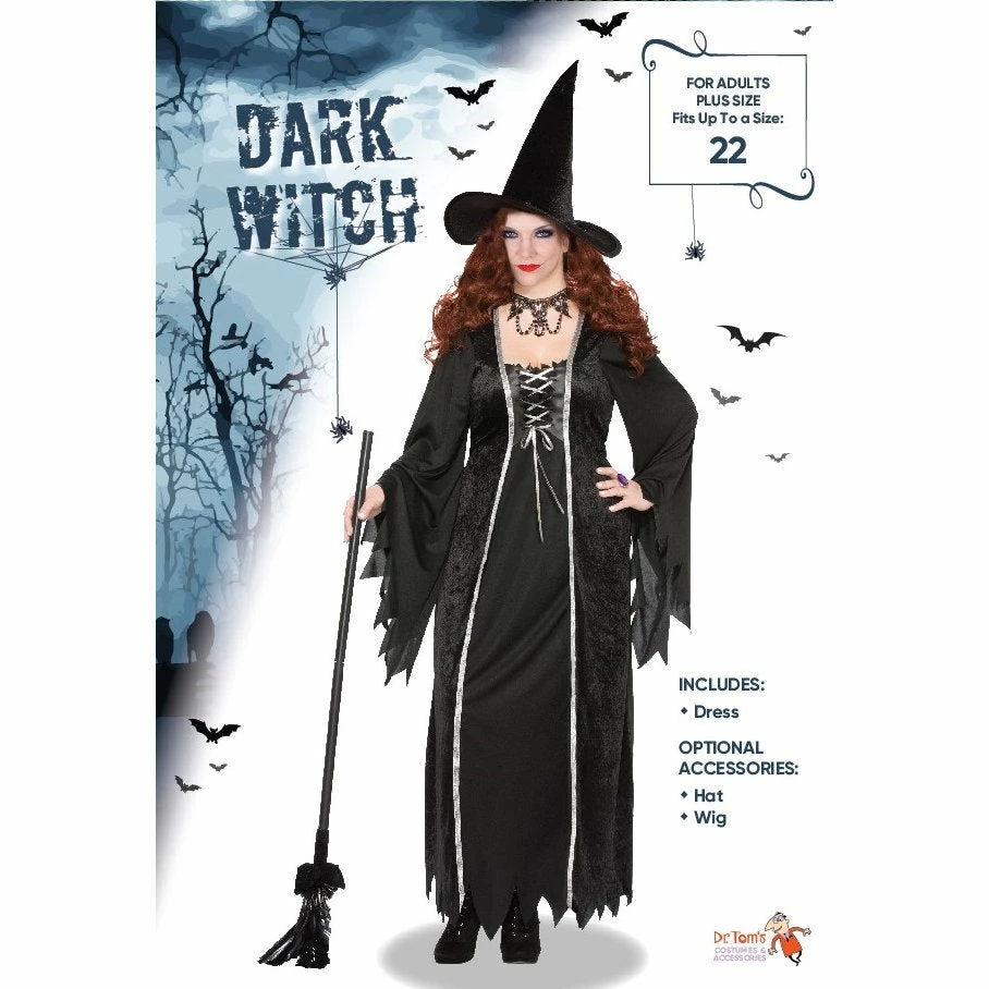 Tomfoolery Dark Witch Ladies Halloween Costume - Plus Ladiesc 3 Tomfoolery Dark Witch Ladies Halloween Costume - Plus Ladiesc