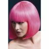 Smiffys Neon Pink Bob Fever Wig - Elise 1 Smiffys Neon Pink Bob Fever Wig - Elise