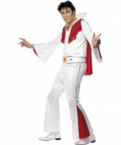 Smiffys Mensc Elvis Red Flare Costume