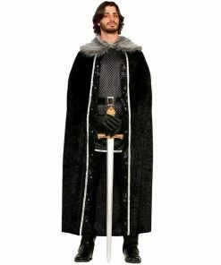 Forum Novelties Mensc Cape With Faux Fur Trim-Black
