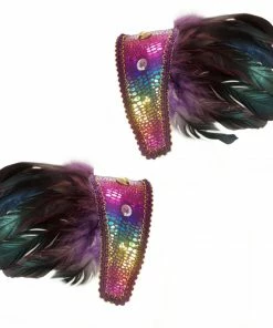 Swedia's Feather Shoulder Pads In Purple