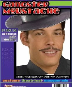 Forum Novelties Facial Hair Gangster Moustache - Black & Brown