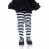 Tomfoolery Girls Stripe Tights Black & White Accessories