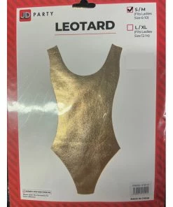 JD Party 80s Leotard Metallic Gold