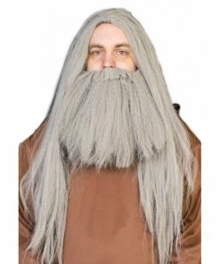 Interalia Group Grey Wizard Wig And Beard Set Facial Hair