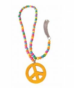 Forum Novelties Hippie Wooden Peace Sign Necklace