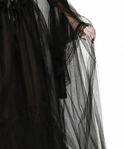 Rubie's Deerfield Ladiesc Hooded Cape Black Tulle Womens-Size Std