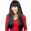 Tomfoolery Long Straight Wig With Fringe - Black Wigsc