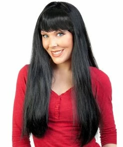 Tomfoolery Long Straight Wig With Fringe - Black Wigsc