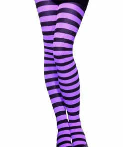 Smiffys Tights Black & Purple - Child