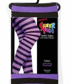 Smiffys Tights Black & Purple - Child