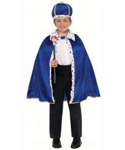 Forum Novelties Girls Costumes King Robe & Crown Set In Royal Blue - Child