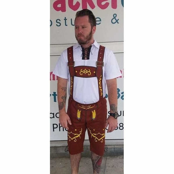 Walson (Instyles.cn) Brown Bavarian Lederhosen Costume - Klaus Mensc 3 Walson (Instyles.cn) Brown Bavarian Lederhosen Costume - Klaus Mensc