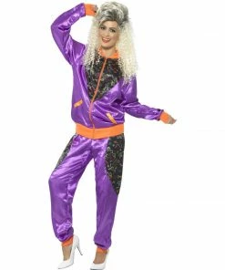 Smiffys Retro Shell Suit - Purple