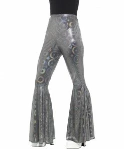 Smiffys Ladies Silver Flared Trousers Ladiesc