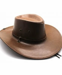 JD Party Leather Look Cowboy Hat - Brown Hats & Headwear