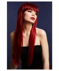 Smiffys Wigsc Long Ruby Red Fever Wig - Jessica
