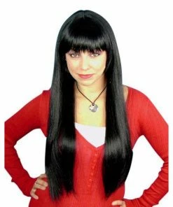 Carnival Products Paris Long Black Wig 1970's