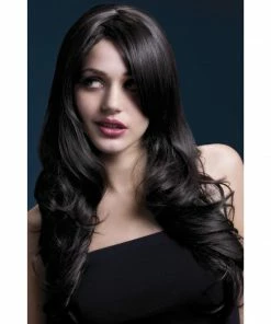 Smiffys Long Brown Fever Wig With Soft Curls-Nicole Wigsc