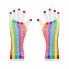 Trademart Long Rainbow Fishnet Gloves