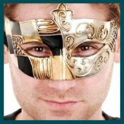 Tomfoolery Tivoli-Black And Gold Eye Mask Accessoriesc