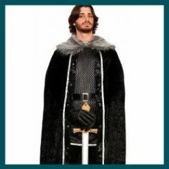 Forum Novelties Mensc Cape With Faux Fur Trim-Black