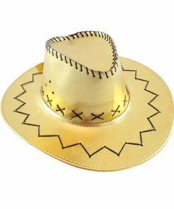 Trademart Accessoriesc Metallic Gold Cowboy Hat