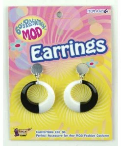 Forum Novelties Mod Earrings In Black & White