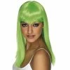 Smiffys Neon Green Long Straight Glamourama Wig Wigsc