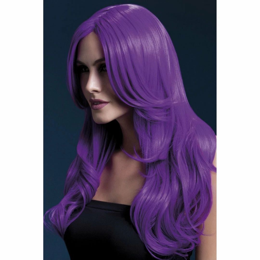 Smiffys Wigsc Neon Purple Fever Khloe Wig 3 Smiffys Wigsc Neon Purple Fever Khloe Wig