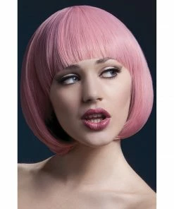 Smiffys Pastel Pink Bob Wig - Mia