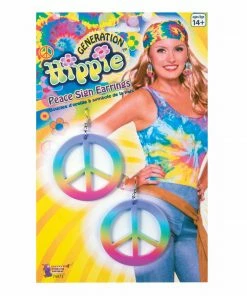 Forum Novelties Rainbow Peace Earrings 1960's