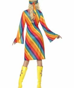 Smiffys 70s Rainbow Hippie Costume Ladiesc