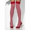 Smiffys Accessoriesc Red And White Striped Opaque Hold-Ups
