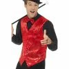 Smiffys Red Sequin Waistcoat Mensc