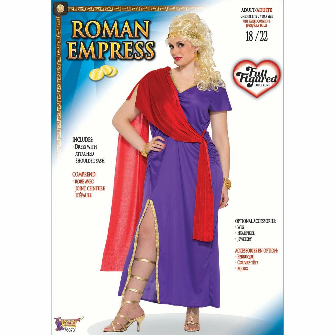 Forum Novelties Roman Empress In Purple/Red Plus Costume-Forum 3 Forum Novelties Roman Empress In Purple/Red Plus Costume-Forum