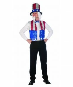 Forum Novelties Sequin Uncle Sam Accessory Kit Suspenders & Ties