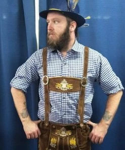 Tiger Leather Oktoberfest Blue Check Shirt