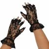 Swedia's 1980's Short Lace Fingerless Gloves - Black