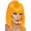 Smiffys Short Neon Orange Blunt Glam Wig Wigsc