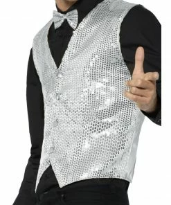Smiffys Silver Sequin Waistcoat Mensc