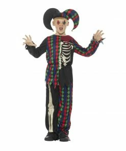 Smiffys Skeleton Jester Costume - Child