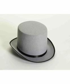 Forum Novelties Hats & Headwear Stovepipe Tall Top Hat-Grey